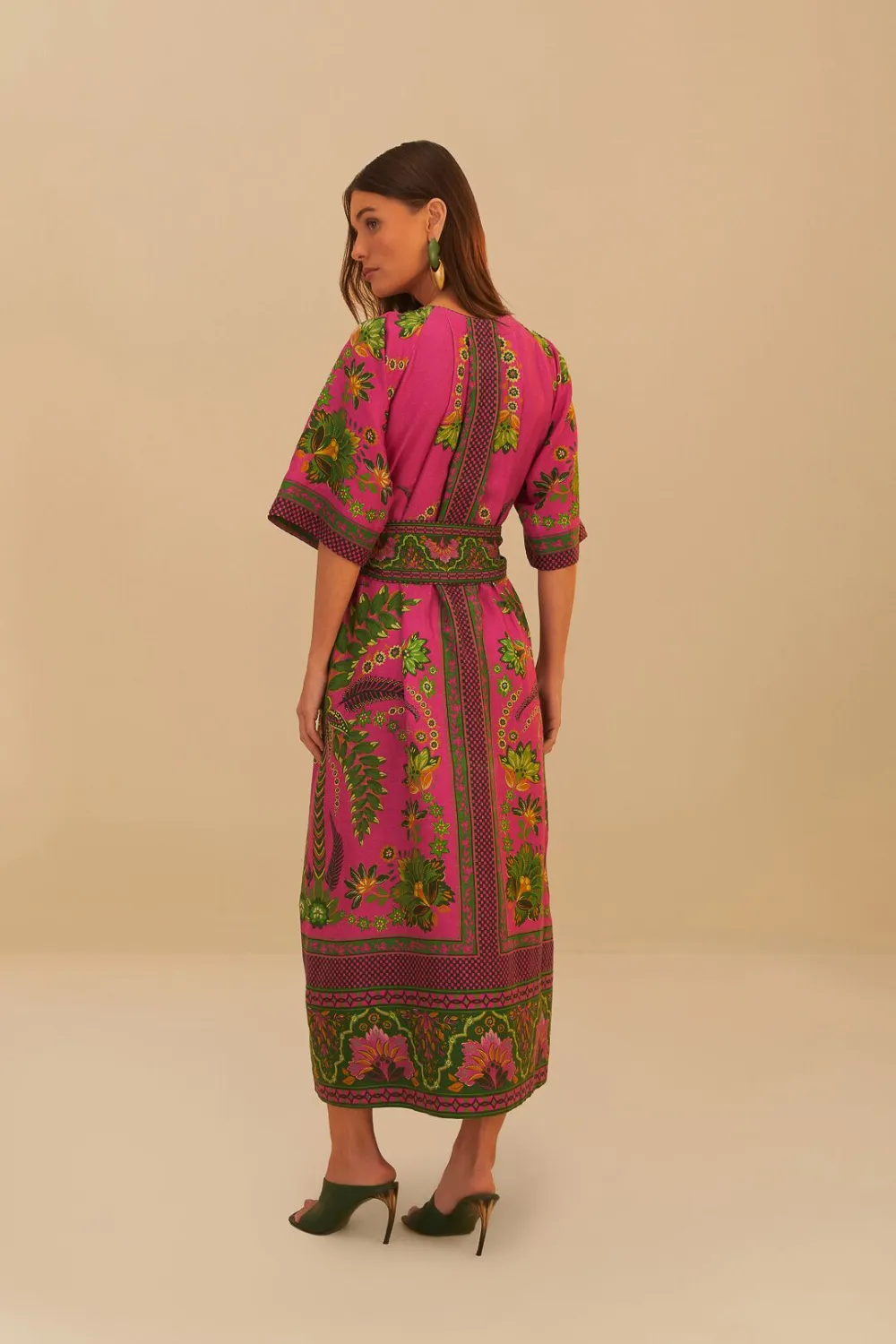 Farm Rio Pink Ana Tapestry Maxi Dress In Pink