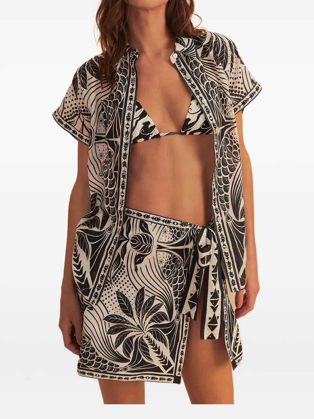 printed wrap skirt