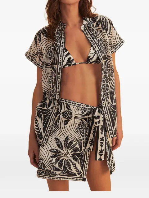 FARM Rio printed wrap skirt