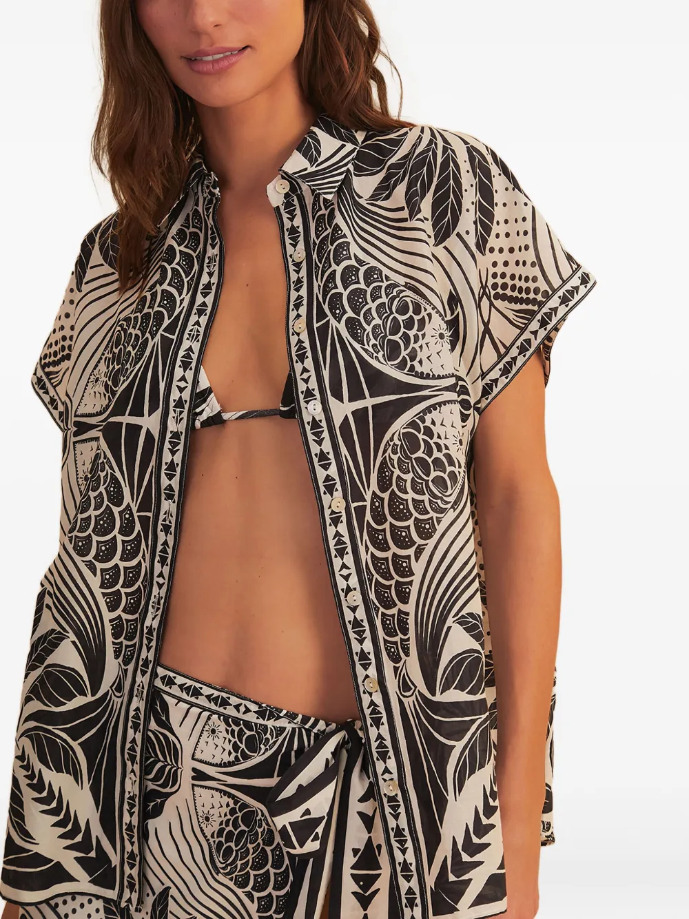 FARM Rio Blouse met grafische print Wit