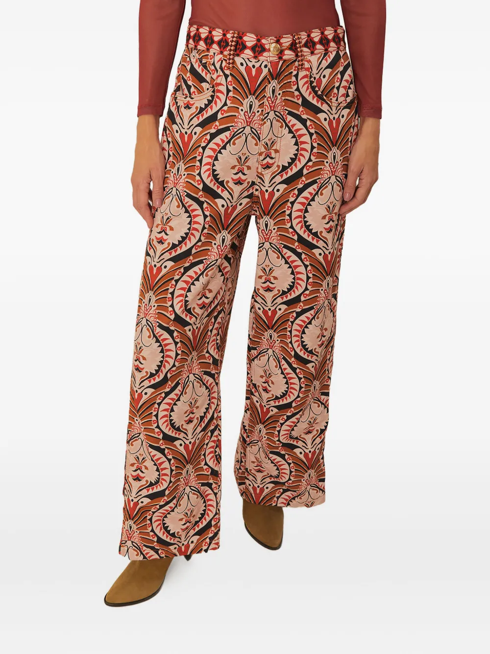 FARM Rio Broek met ananasprint Rood