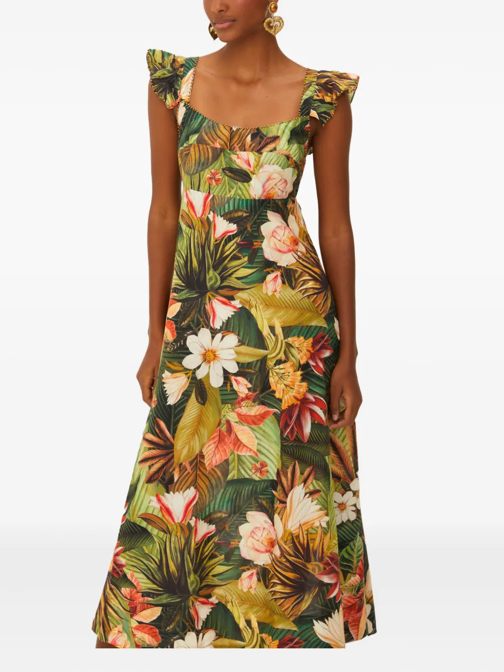 floral-print midi dress