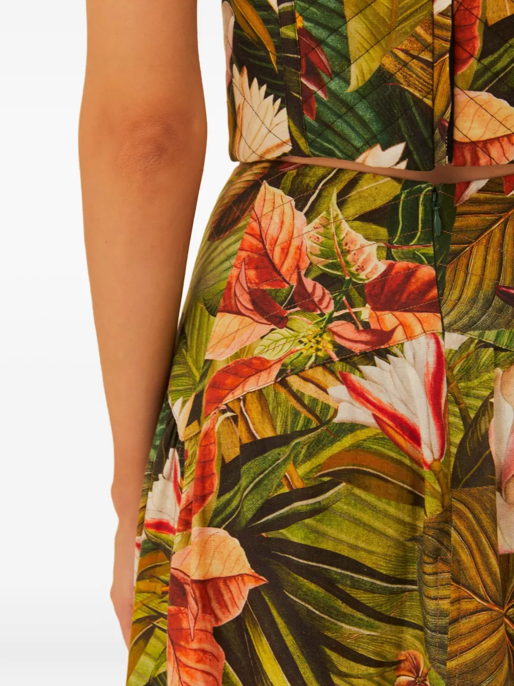 Farm Rio Botanical Forest-print Crop Top In Gold