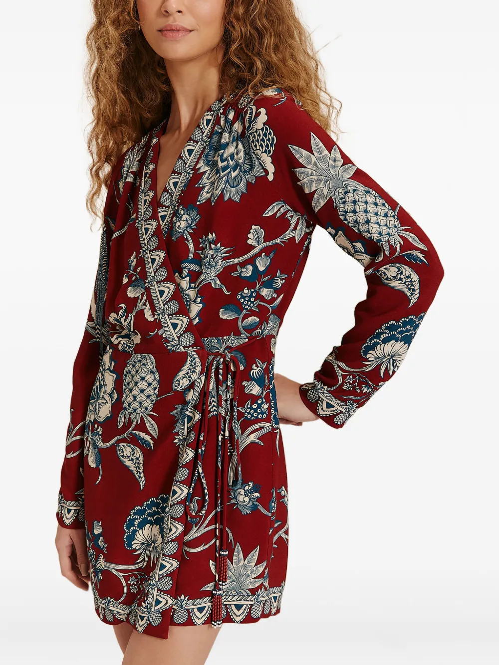 floral-print mini dress