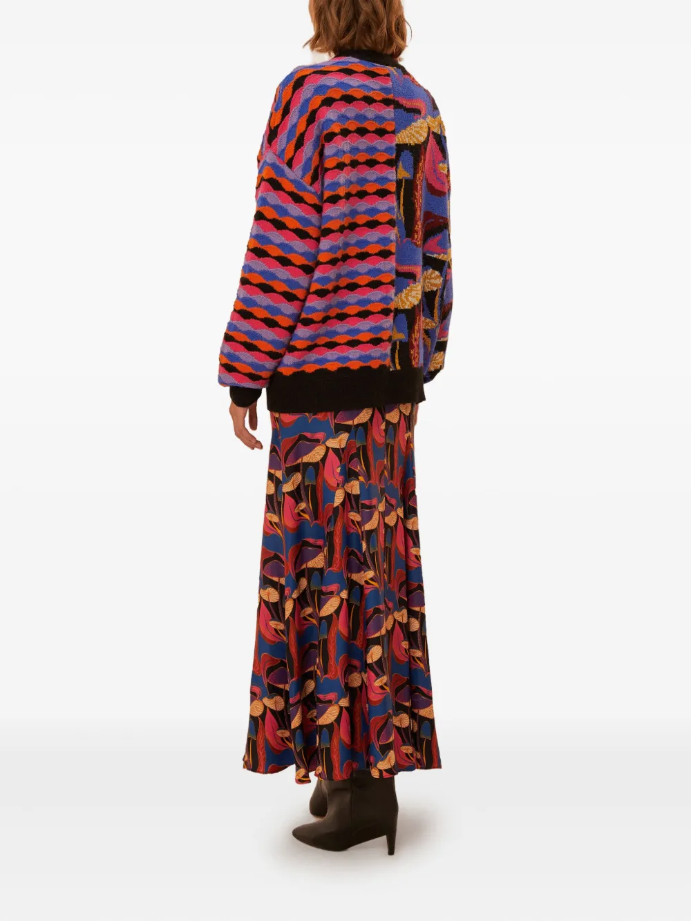 FARM Rio Wild Mushrooms print midi skirt Roze