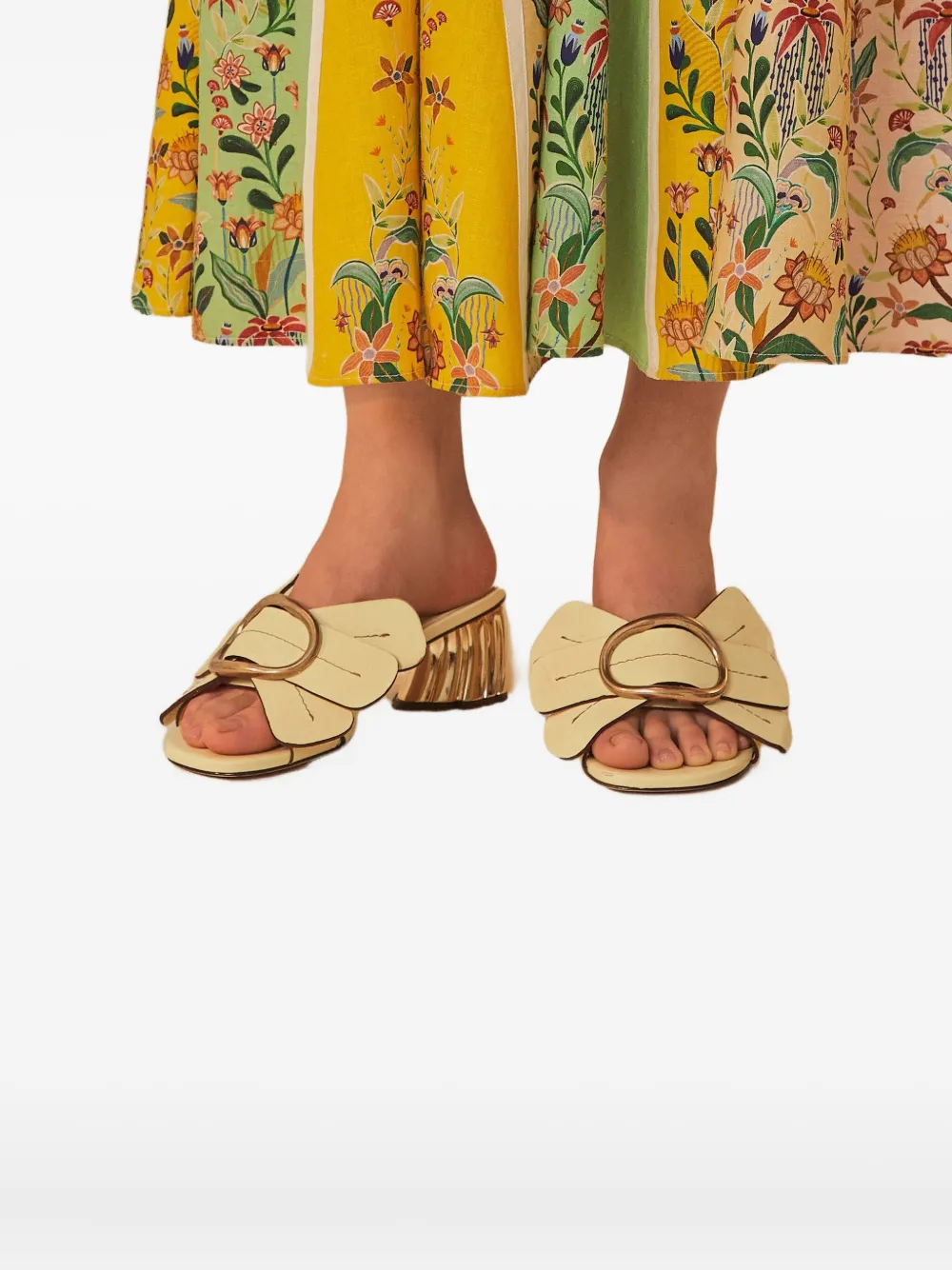 Farm Rio Daisy Mules In Yellow