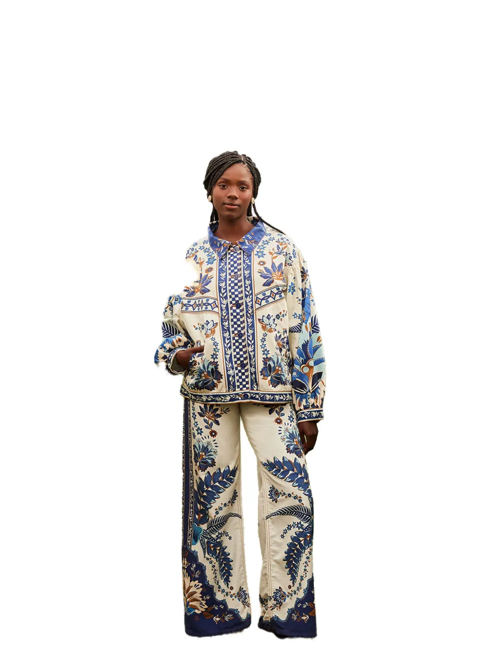 FARM Rio Encanto Tropical-print trousers Wit