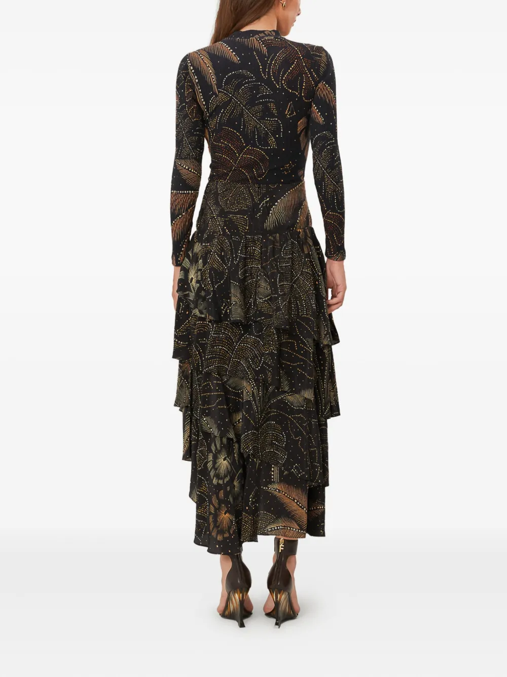 FARM Rio Gelaagde midi-rok met print Zwart