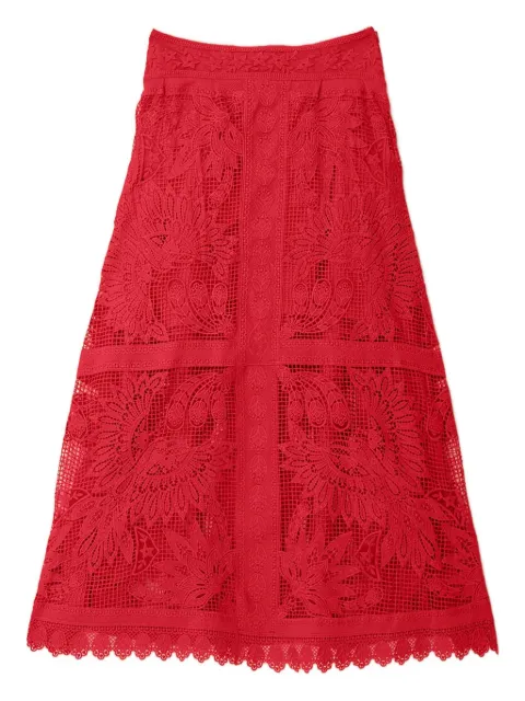 FARM Rio lace-panelled midi skirt