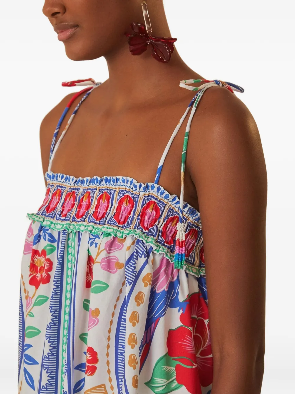 Farm Rio Flowers Beach Midi Dress In Multi