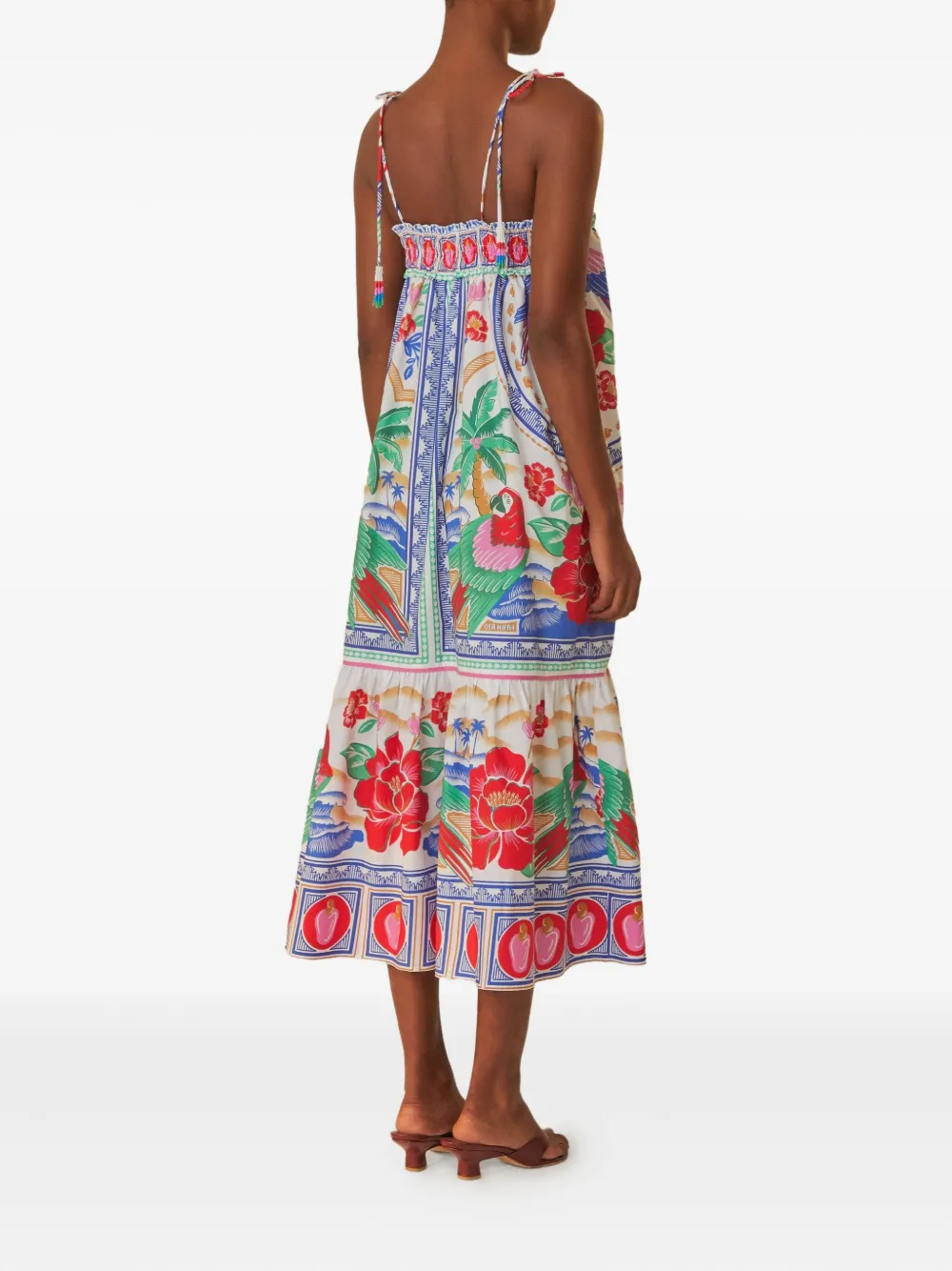 Farm Rio Flowers Beach Midi Dress In Multi