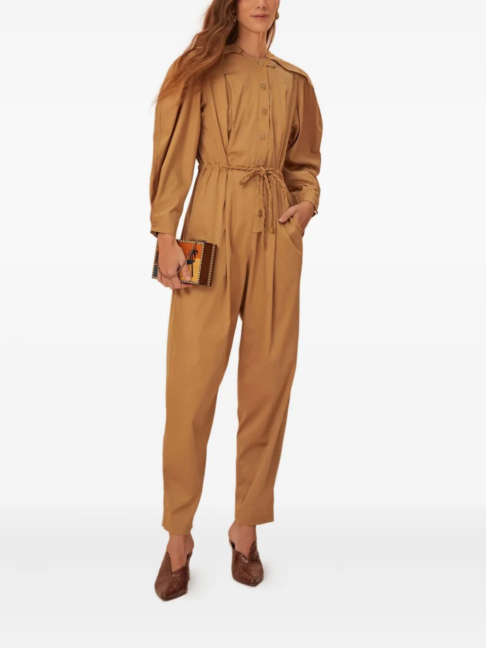 FARM Rio raglan-sleeve jumpsuit - Bruin