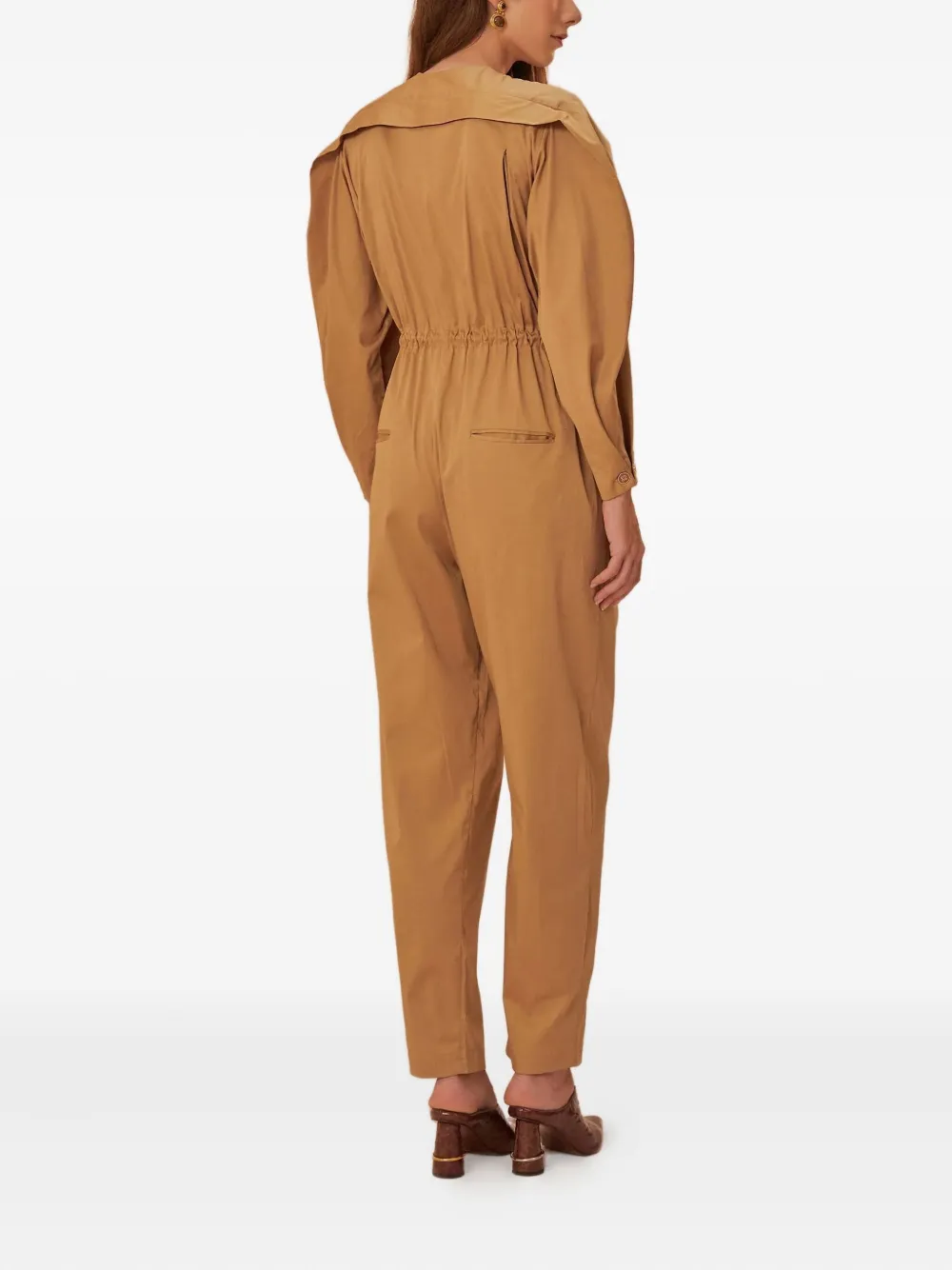 Farm Rio Raglan-sleeve Jumpsuit In Brown