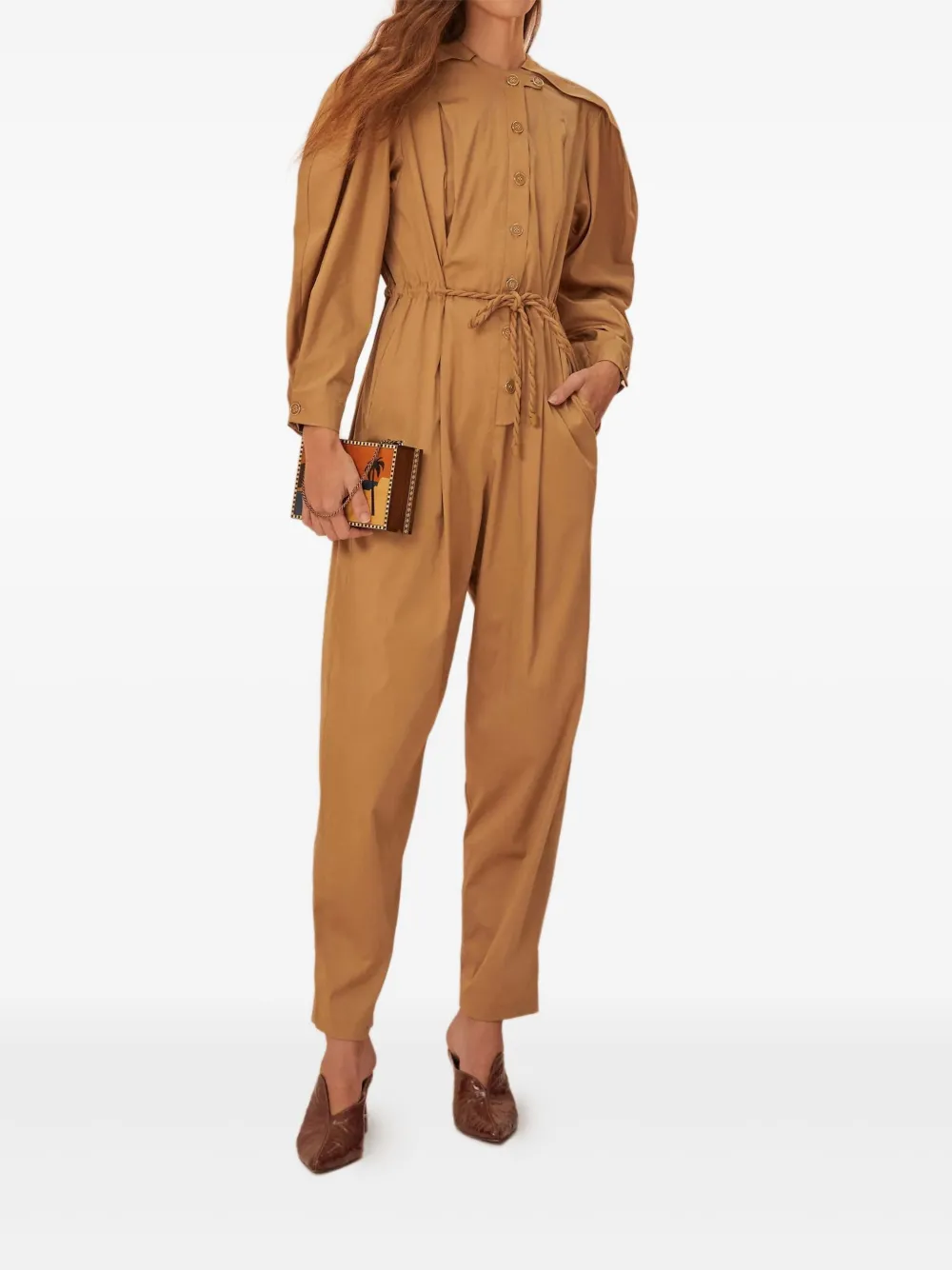 FARM Rio raglan-sleeve jumpsuit | Brown | Image 1