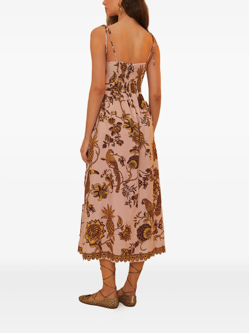 FARM Rio Midi-jurk met bloemenprint Roze