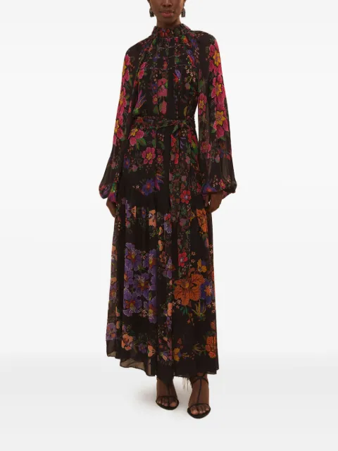 FARM Rio Floral Scarves high-neck maxi dress