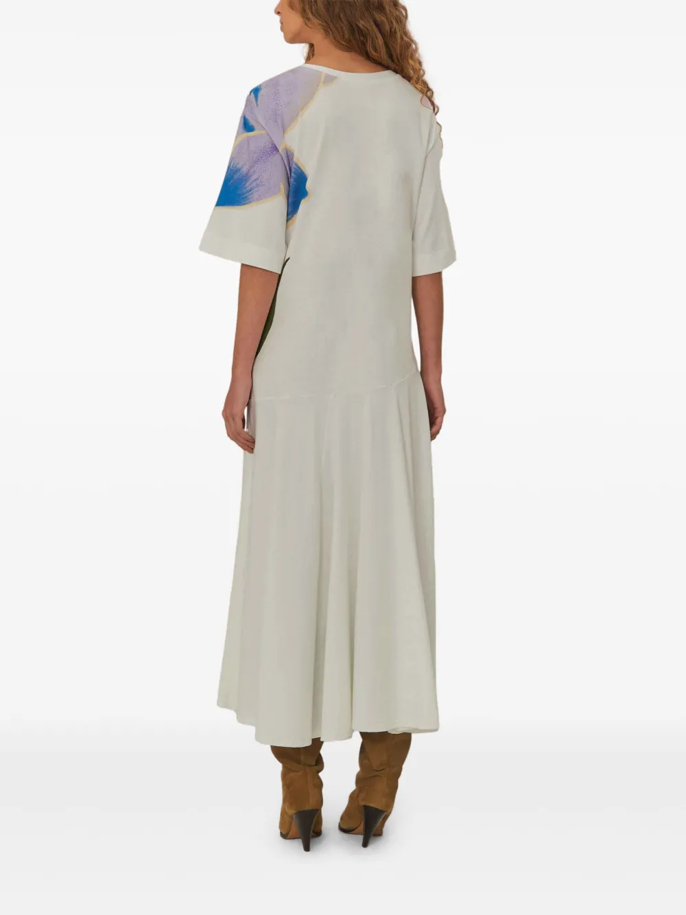 FARM Rio Midi-jurk met bloemenprint - Wit
