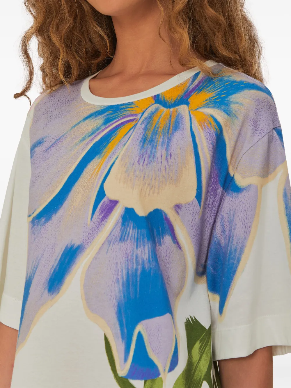 FARM Rio Midi-jurk met bloemenprint Wit