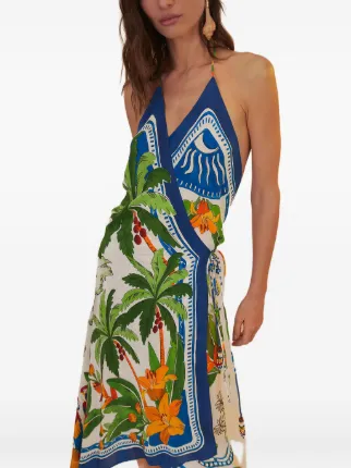 knee length dresses for ladies Farm Rio Sand Francesca Midi Dress, Francesca Sand / XL main image 0