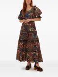 FARM Rio beaded-belt tiered maxi dress - Blue