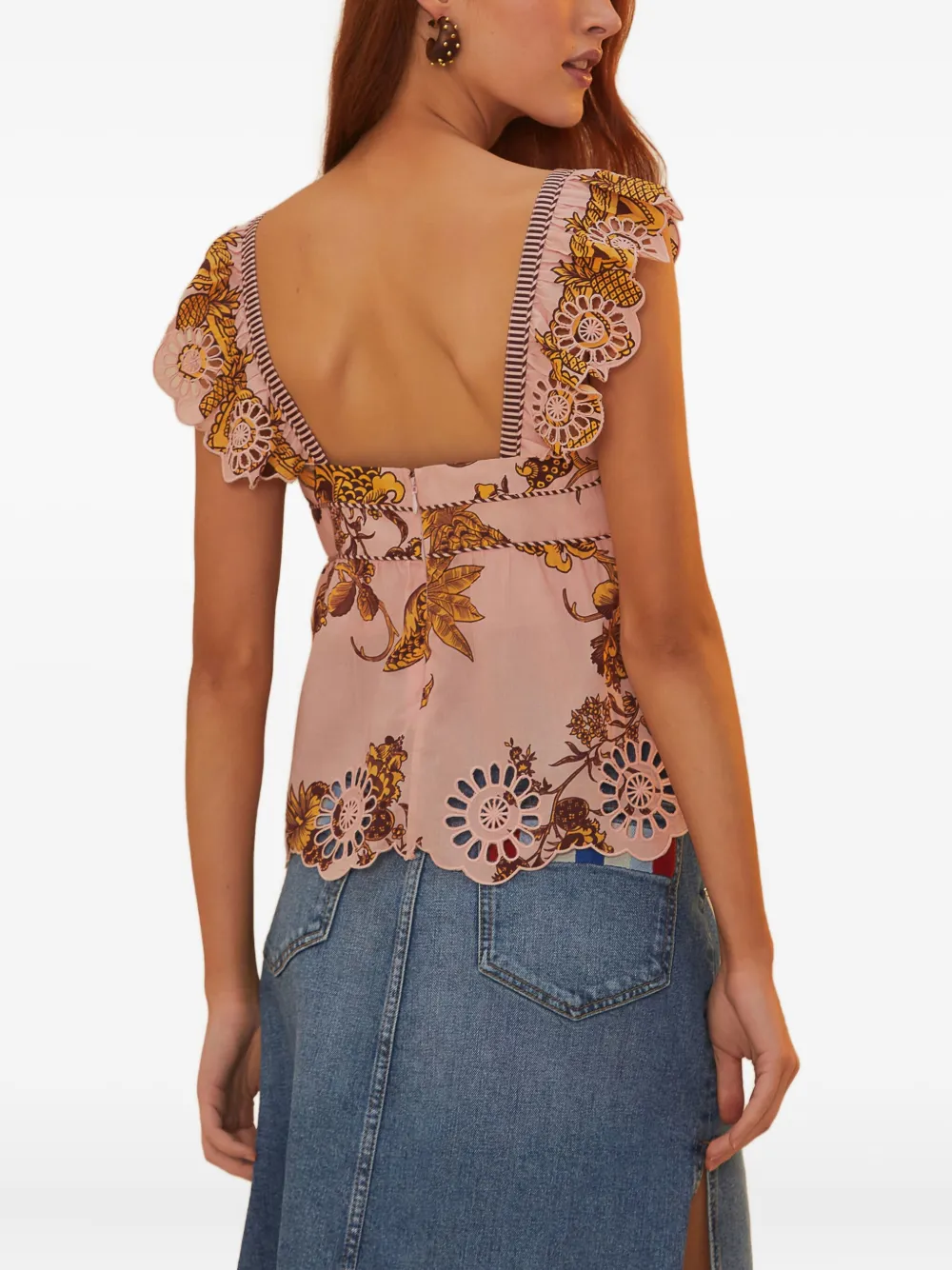 Farm Rio Tropical Landing-print Blouse In Multi