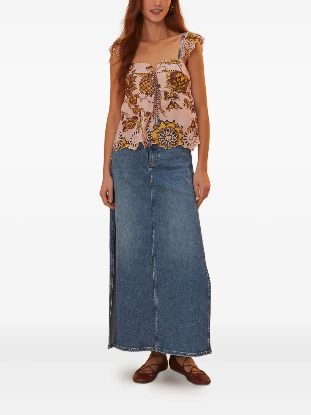 Farm Rio Tropical Landing-print Blouse In Multi