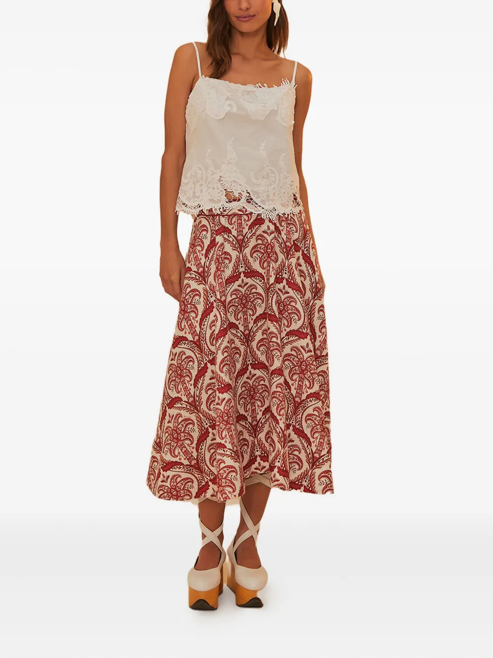 FARM Rio lace-trimmed blouse - Wit