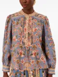 FARM Rio Superbloom Tapestry-print blouse - Blue