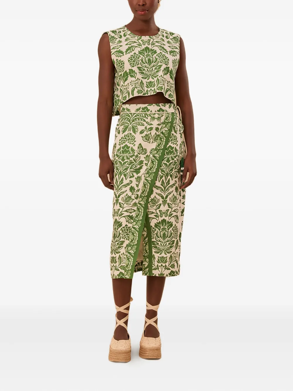 FARM Rio Delicate rok met print - Beige