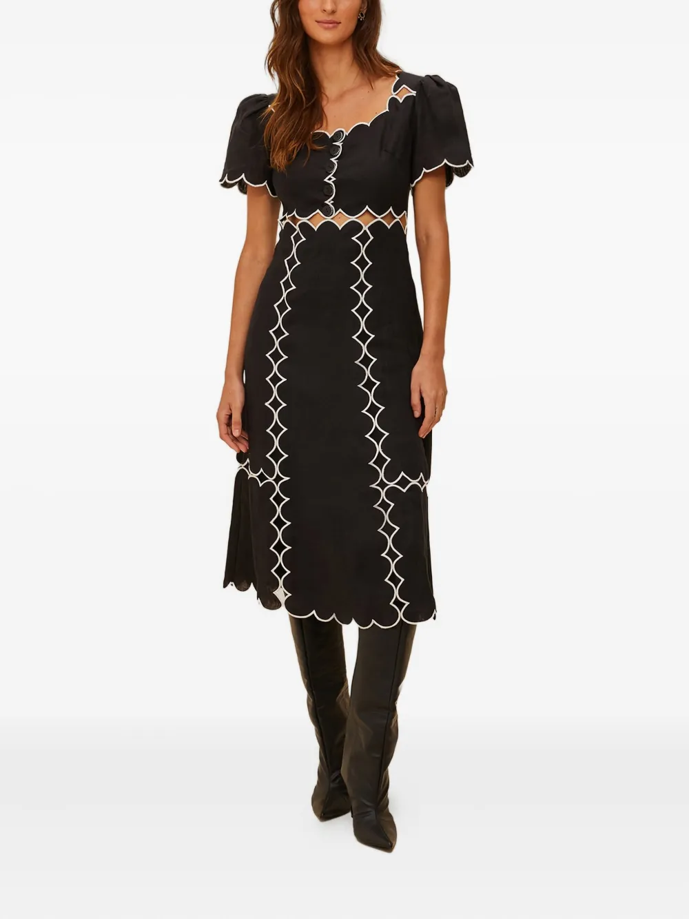 FARM Rio LENZING™ EcoVero™ Euroflax™ maxi-jurk - Zwart