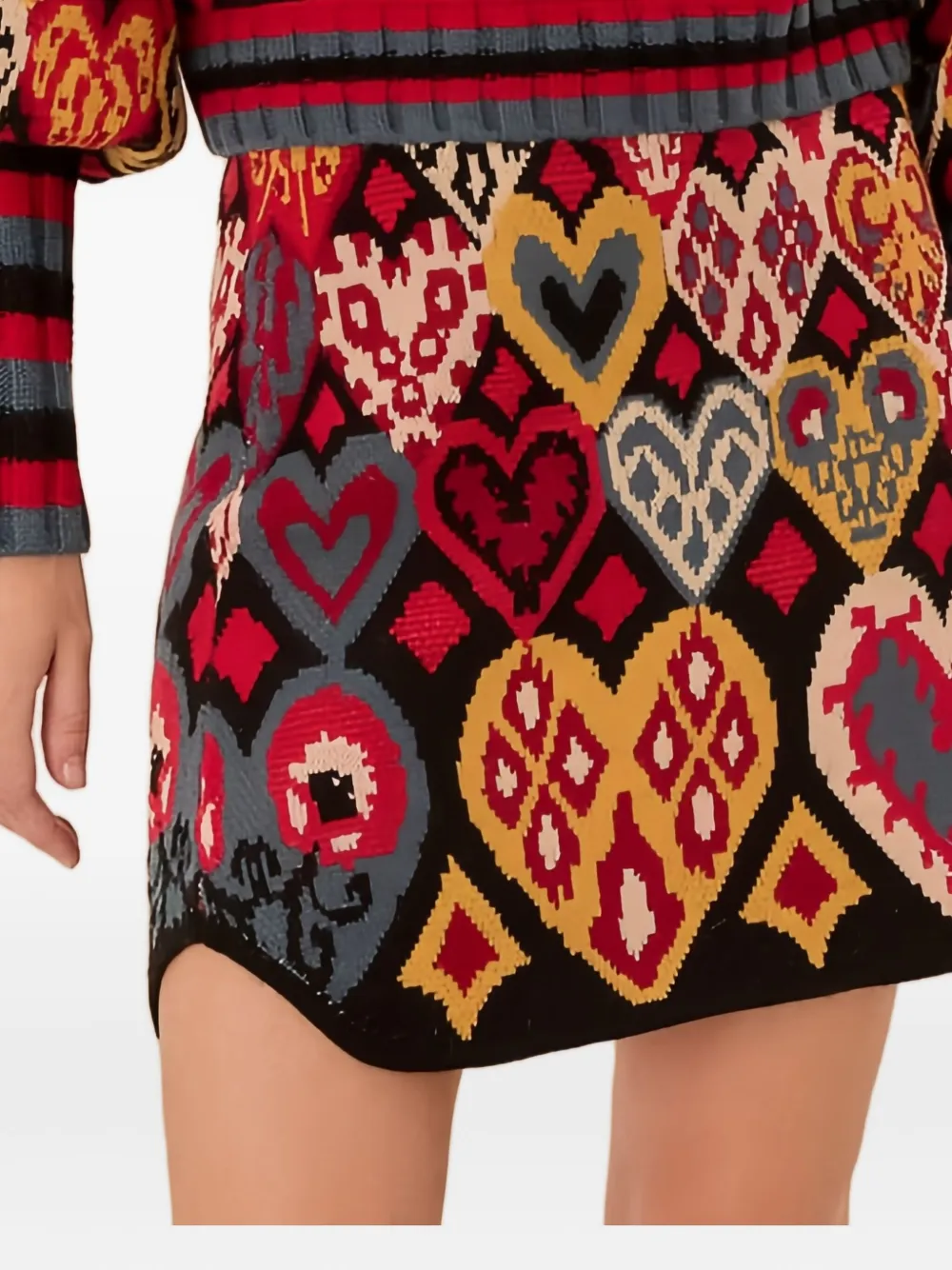 Farm Rio Ikat-patterned Skirt In Multi