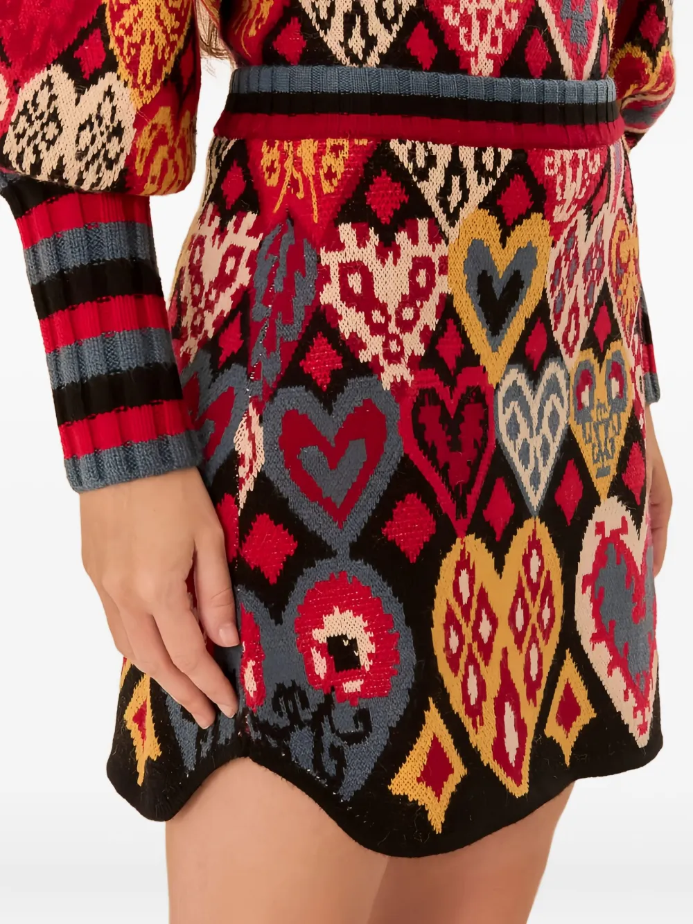 Farm Rio Ikat-patterned Skirt In Multi