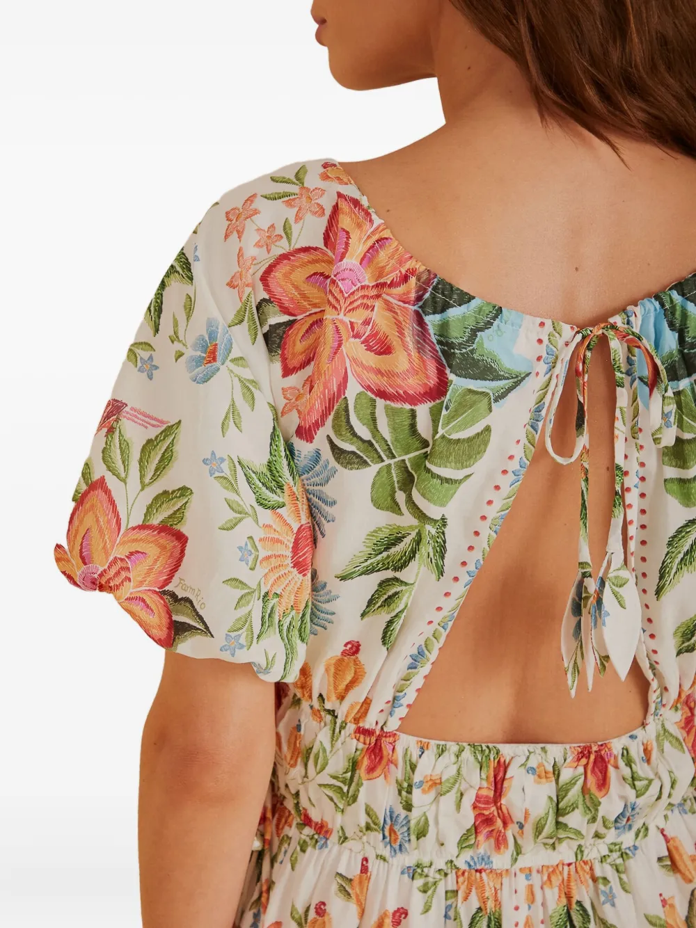Farm Rio Bloom Garden Floral-print Mini Dress In Multi
