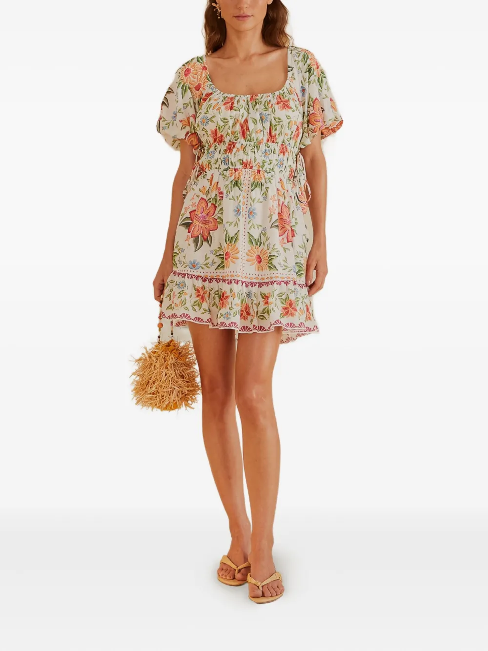 Farm Rio Bloom Garden Floral-print Mini Dress In Multi