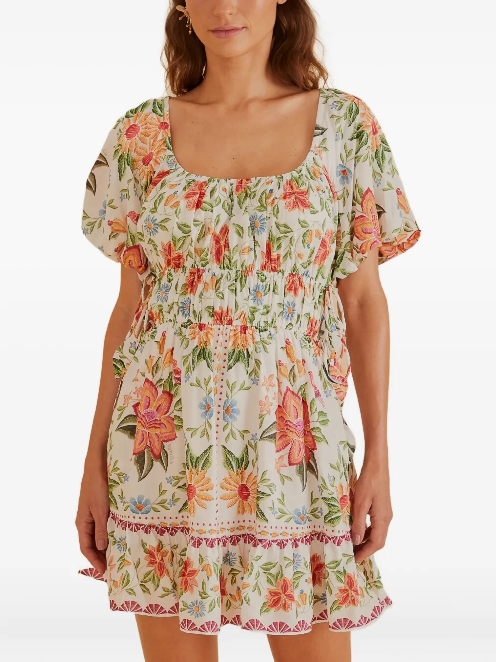 Farm Rio Bloom Garden Floral-print Mini Dress In Multi