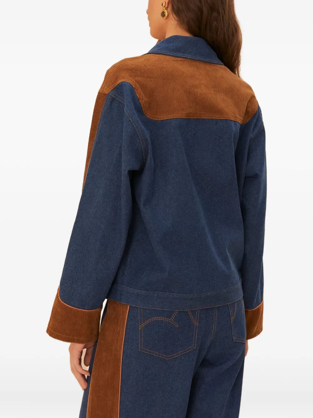 FARM Rio corduroy-panel denim jacket | Denim Jackets | Image 2