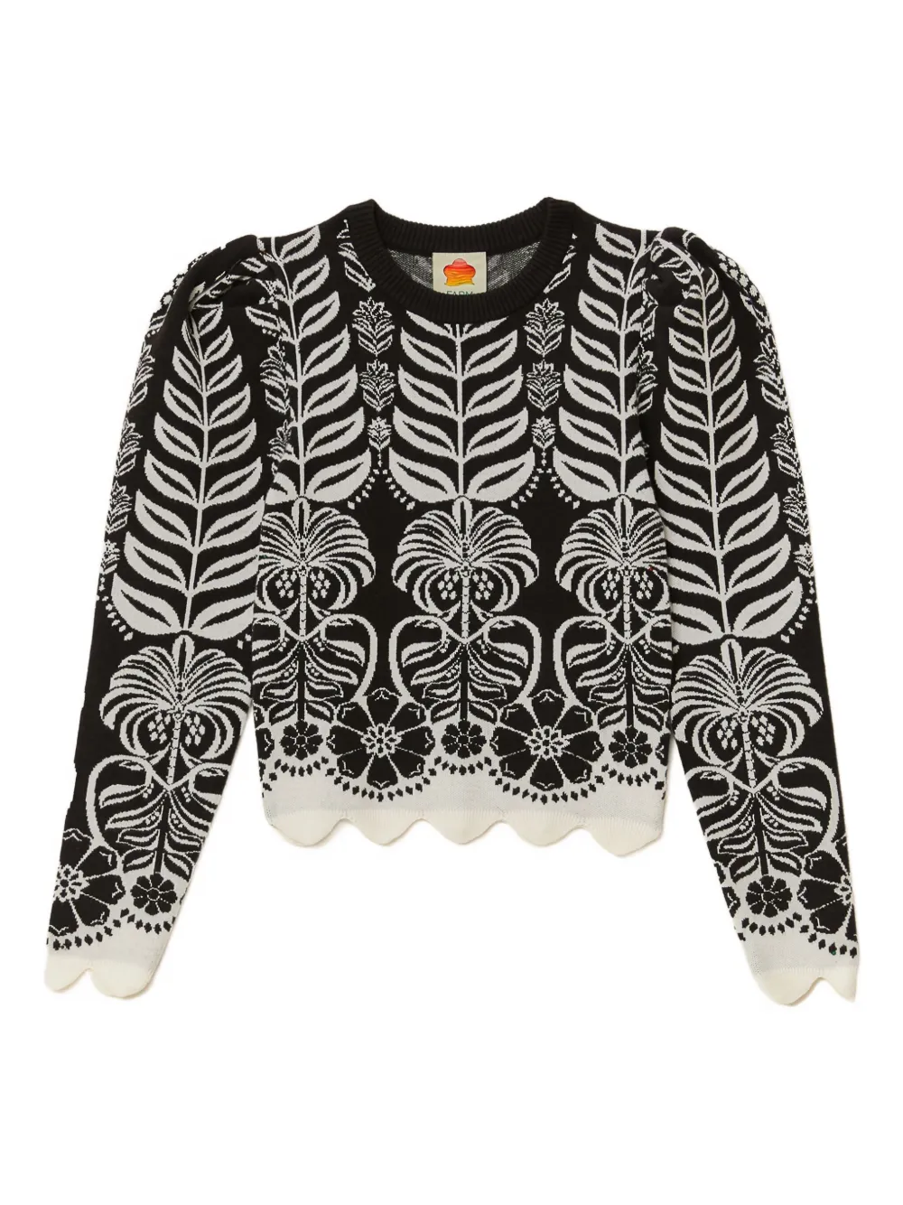 FARM Rio Ainika Tropical Splendor floral-print top Zwart