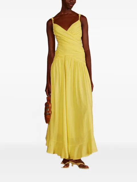 FARM Rio knotted-strap ruffled maxi dress