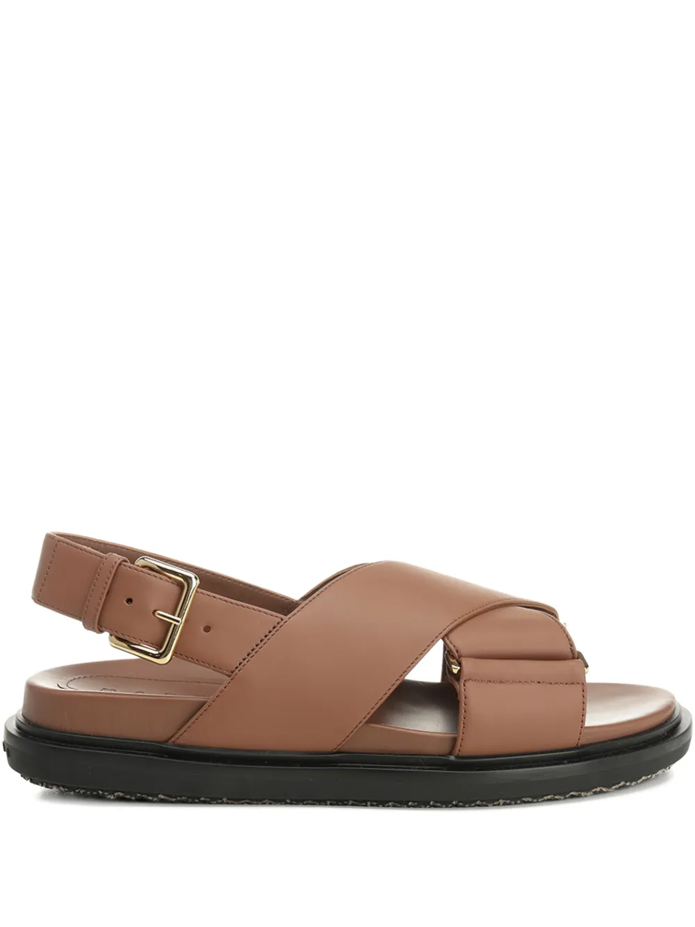 Marni Fussbett cross-strap flat sandals Brown