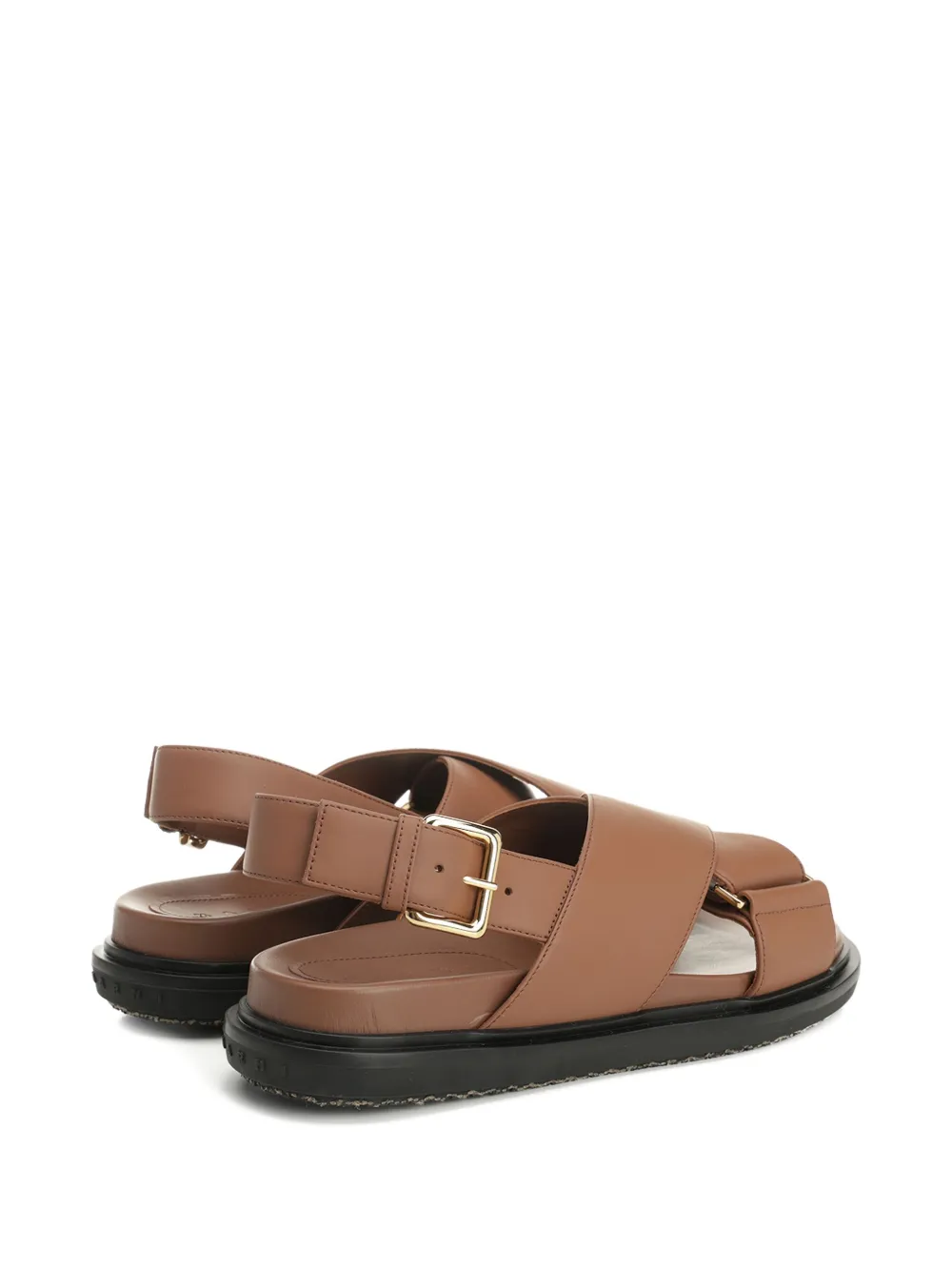 Marni Fussbett cross-strap flat sandals Brown