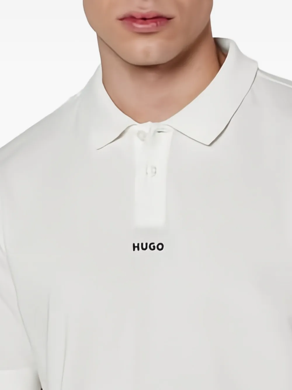 HUGO Poloshirt met geborduurd logo Wit