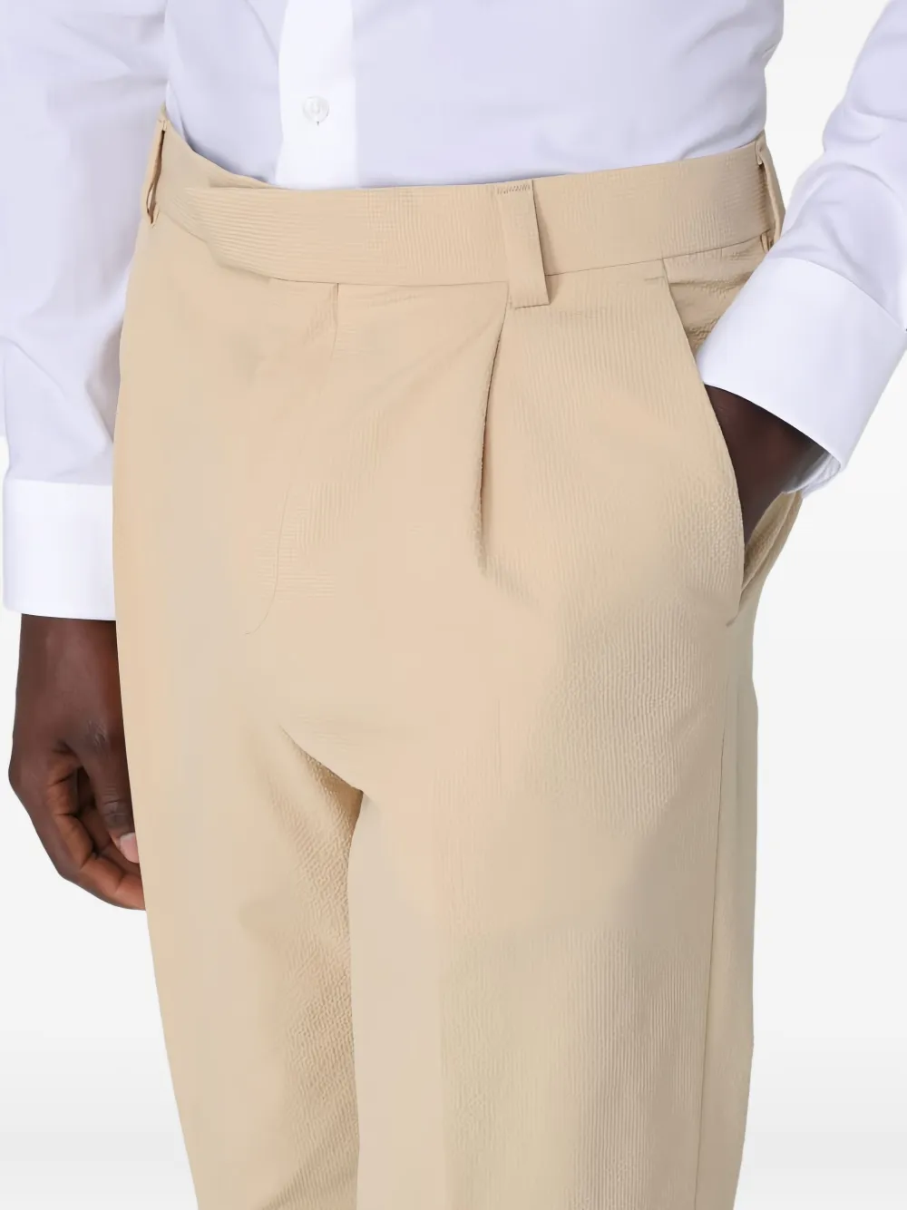 HUGO Broek met geplooide voorkant Beige