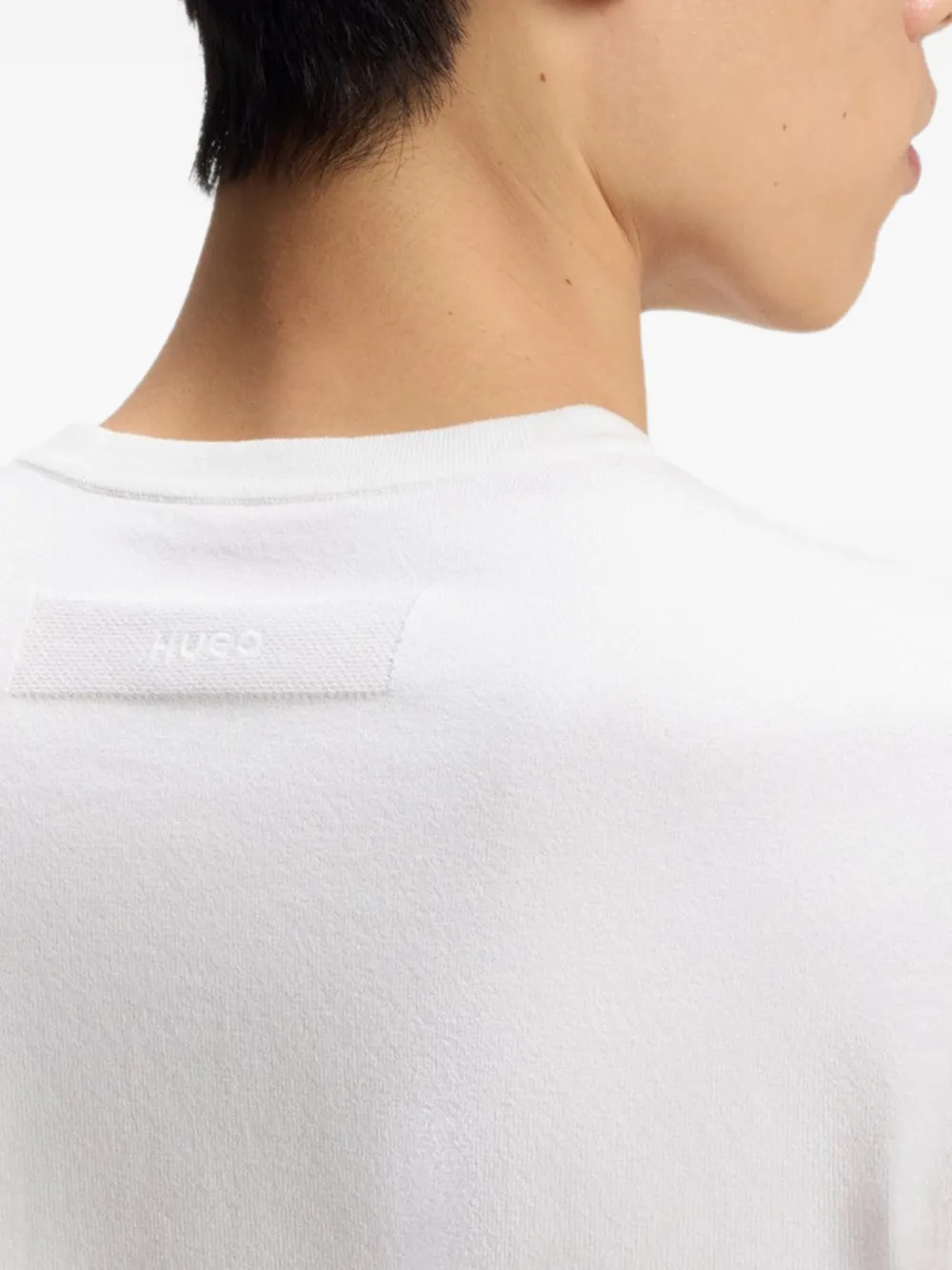 HUGO Fijngebreid T-shirt Wit