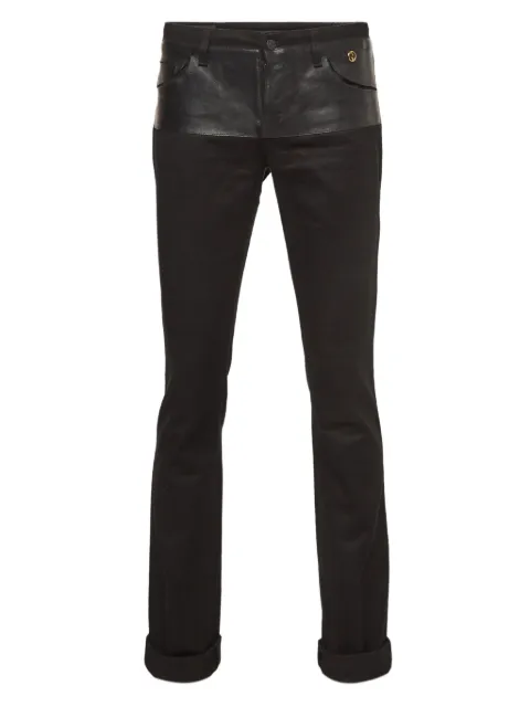 Gucci Pre-Owned leather-trim trousers