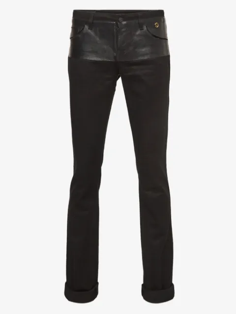 Gucci Pre-Owned 皮质边饰长裤