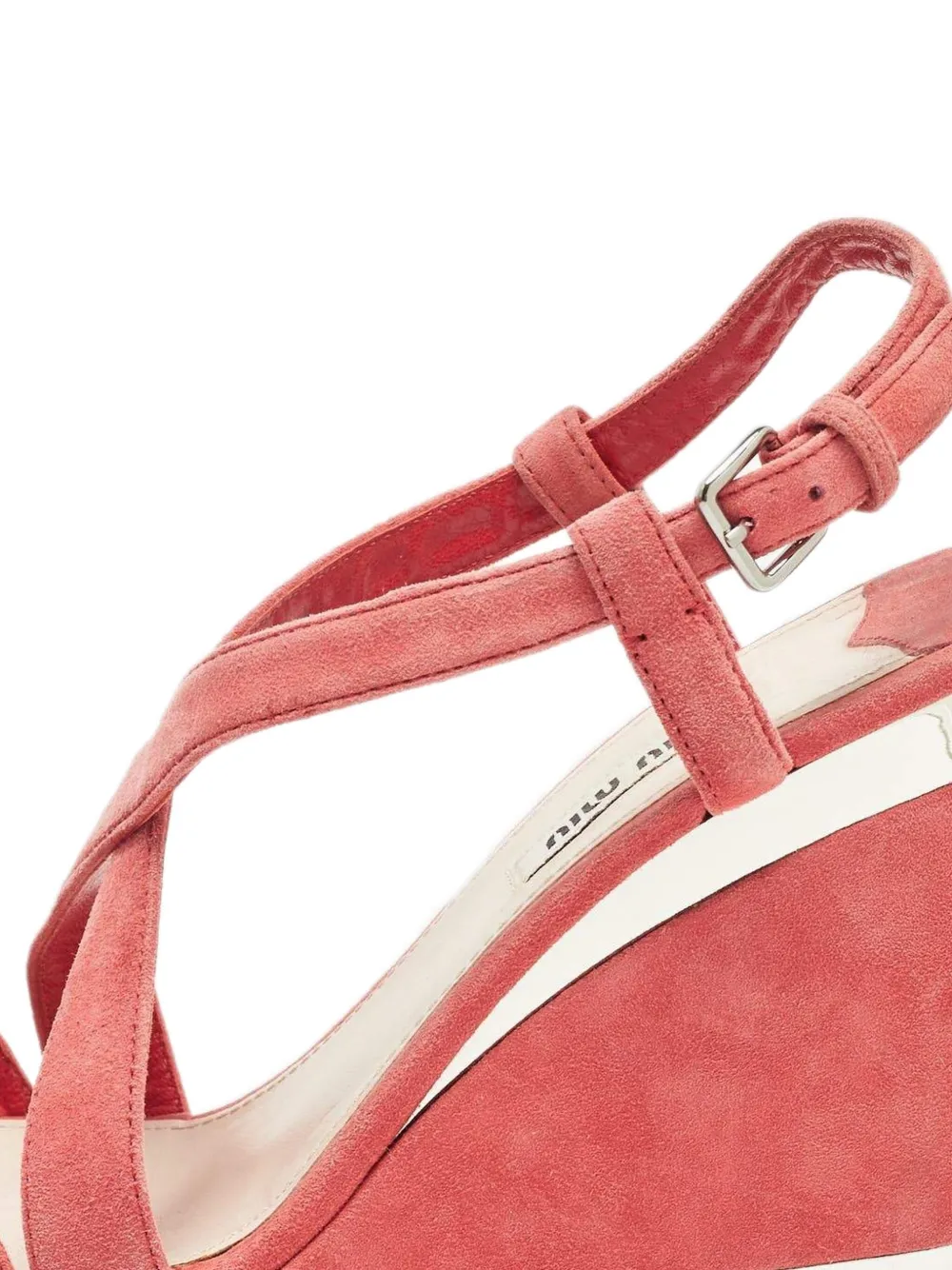Miu Miu Pre-Owned suede platform sandals - Roze