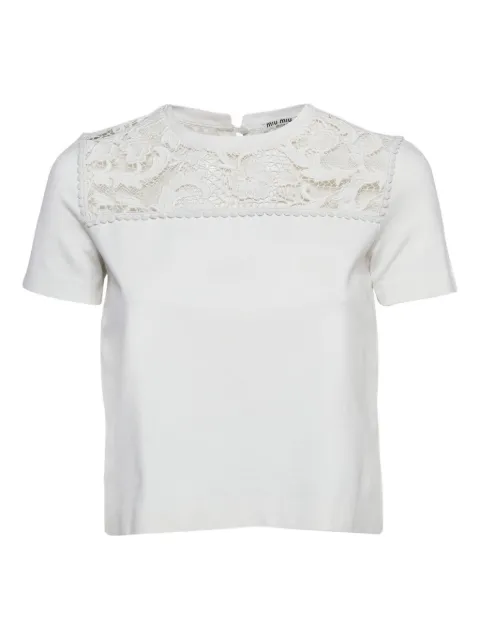 Miu Miu Pre-Owned lace-insert top