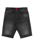 HUGO logo-patch denim shorts - Grey