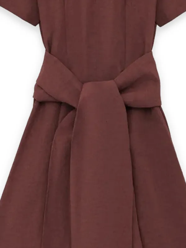loewe brown dress Double L cotton and silk shirt dress in brown - Loewe