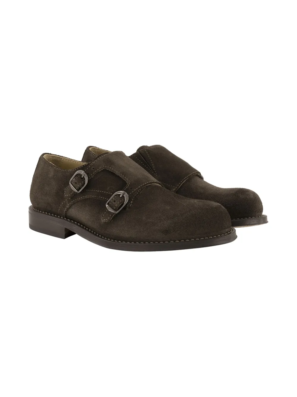 Gallucci Kids suede moccasins Brown